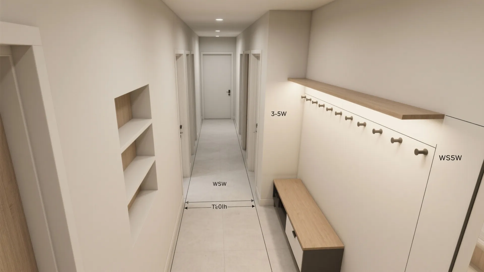 Shallow Built-Ins: Niches, Peg Rails, and Shoe Drawers