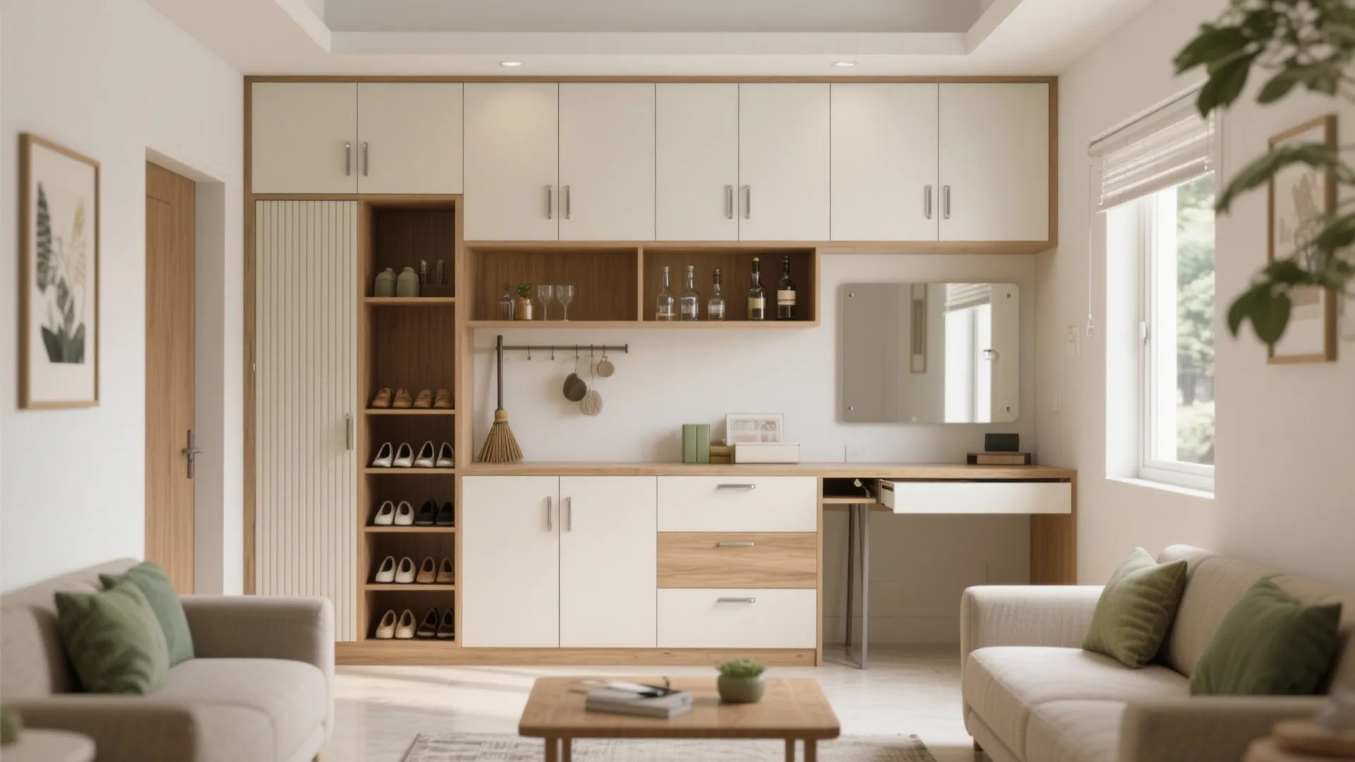 Minimalist built-ins that work double shifts