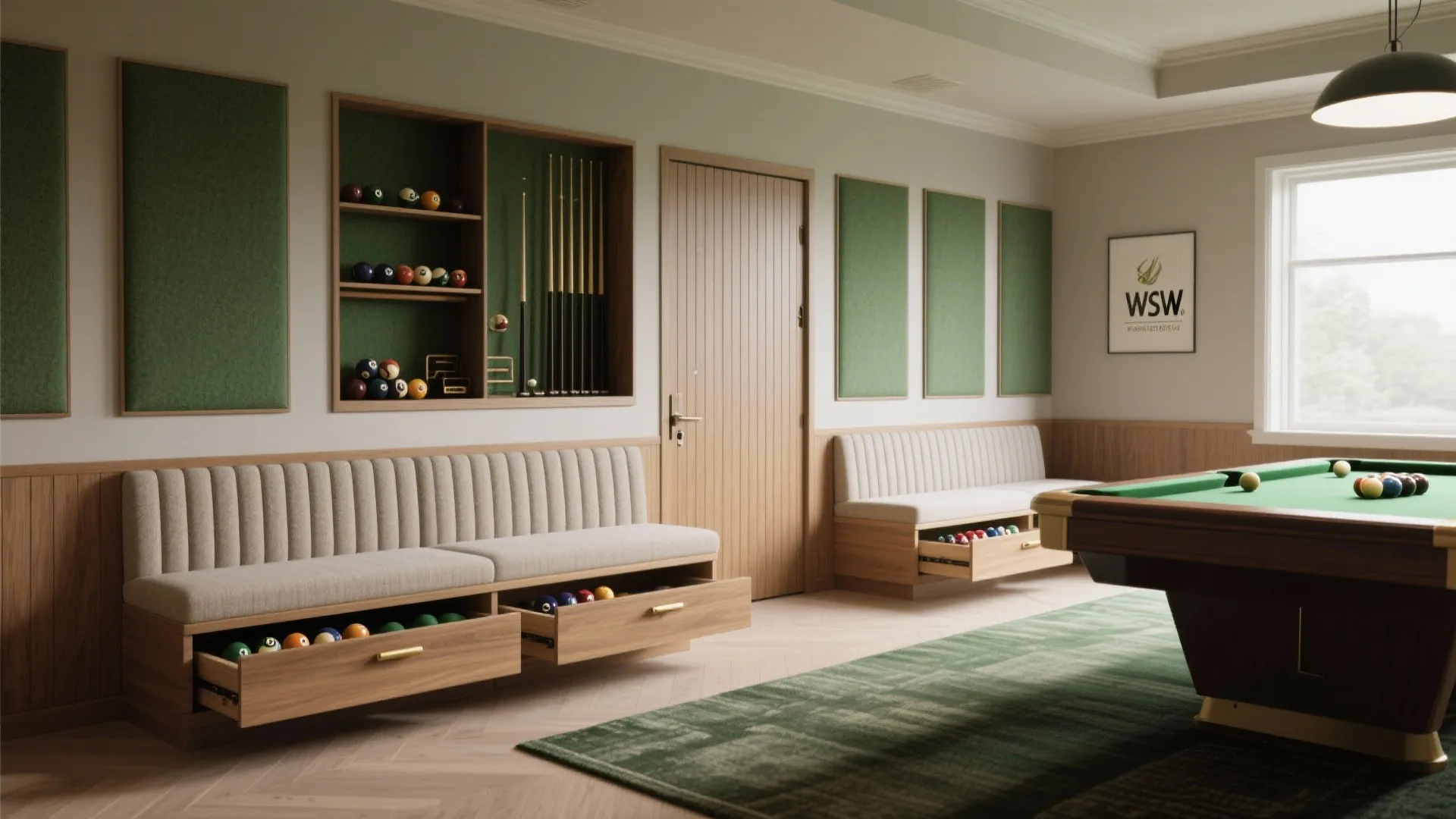 5) Built-ins, acoustics, and stealth storage for a calm look