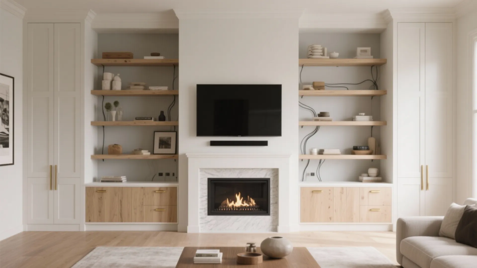 Built-Ins and Alcoves that Frame the Room
