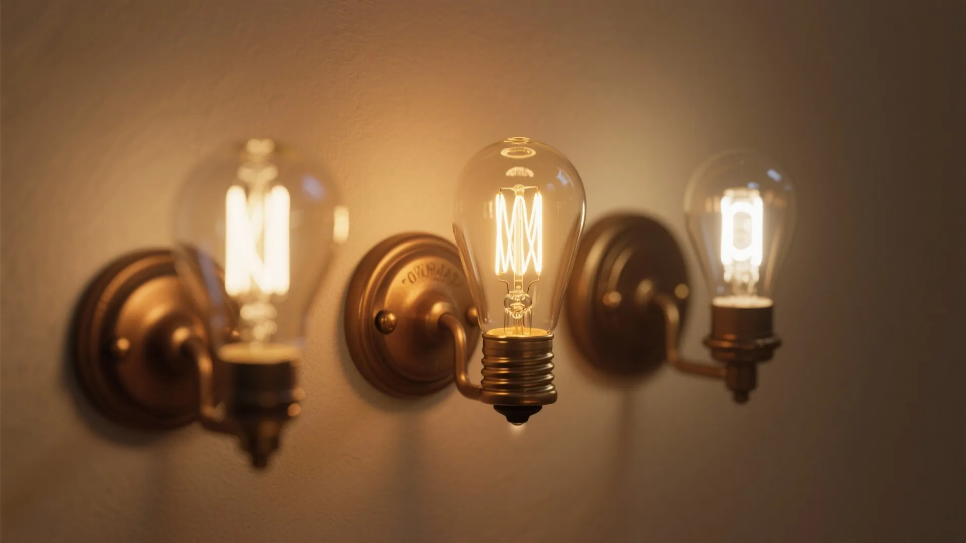 Comparison of warm LED filament, dimmable LED, and vintage-style bulbs suitable for Victorian sconces.