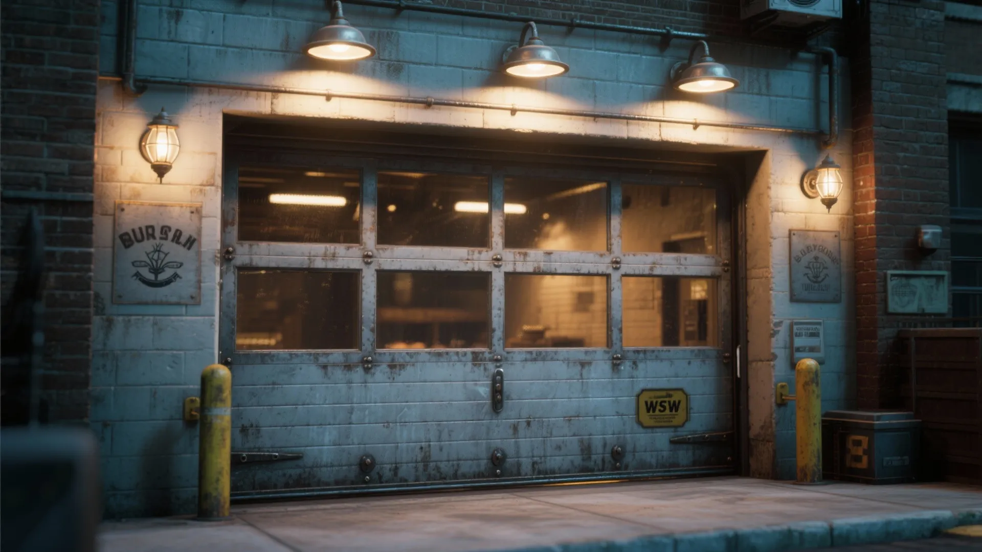 5. Vintage-inspired bulkhead lights for industrial flair