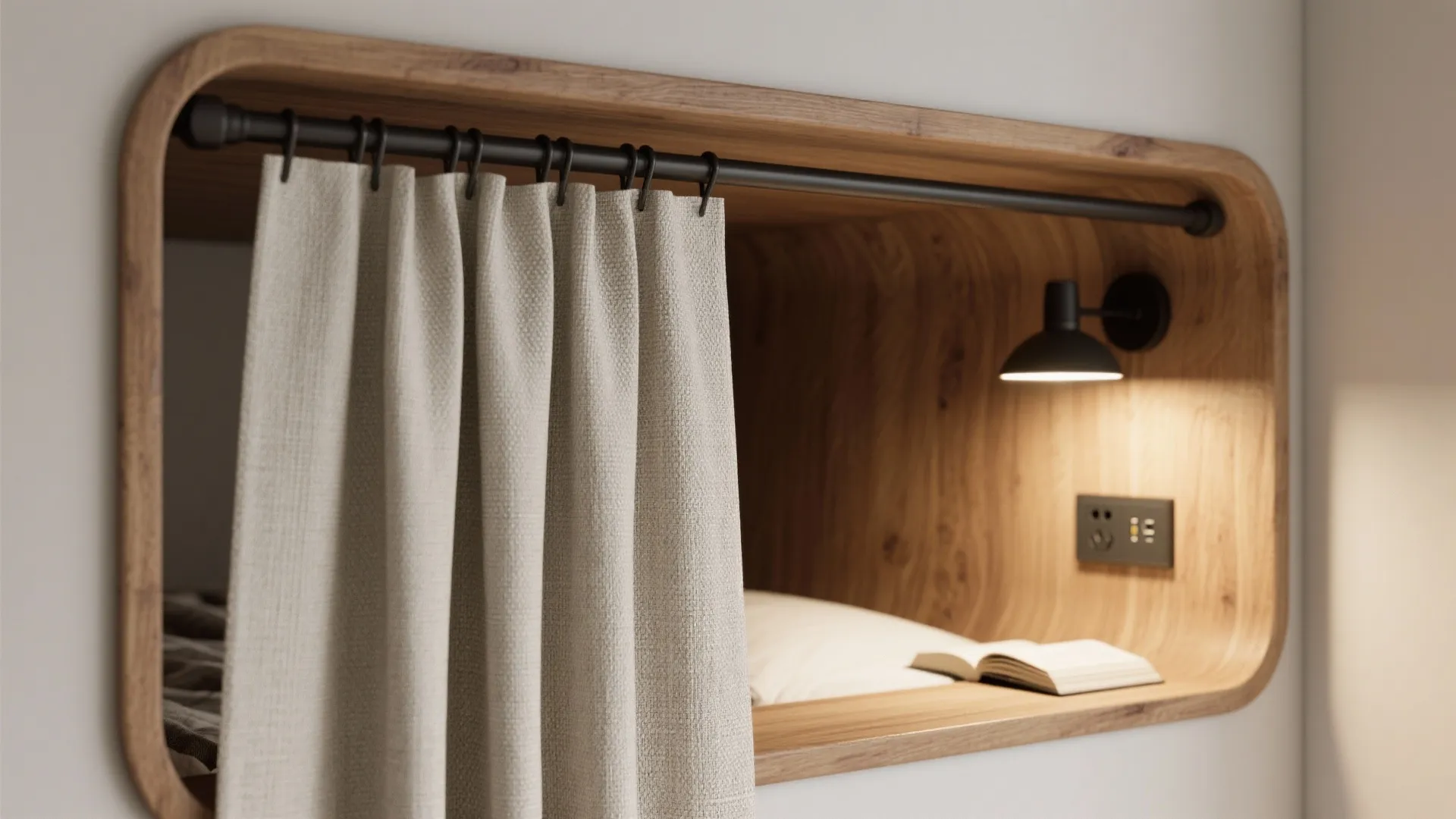 Cozy Bunk Niches with Privacy Layers