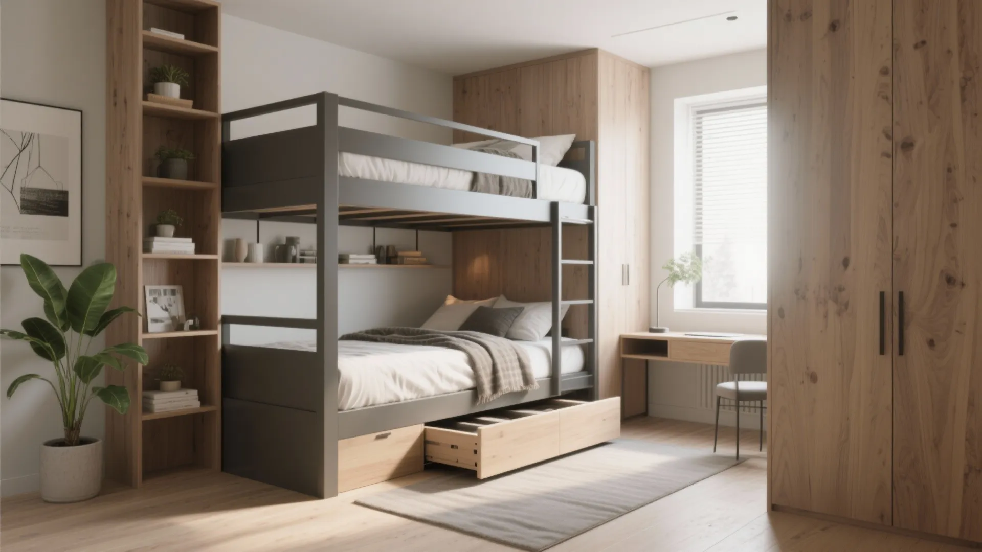 1. Bunk beds with a grown-up twist