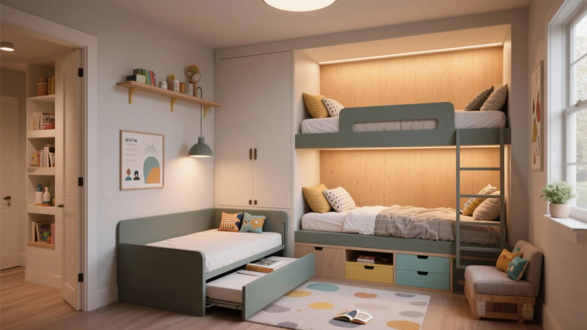 2. Bunk + Guest Nook for Flexible Sleeping