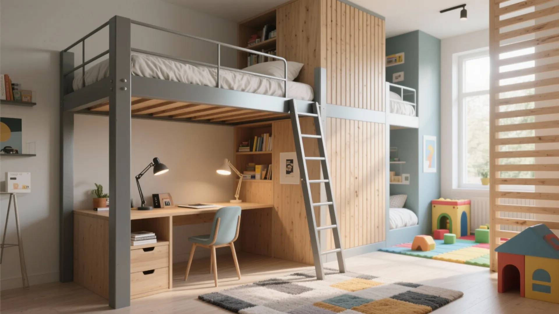 2. Dual-purpose bunk or loft solutions