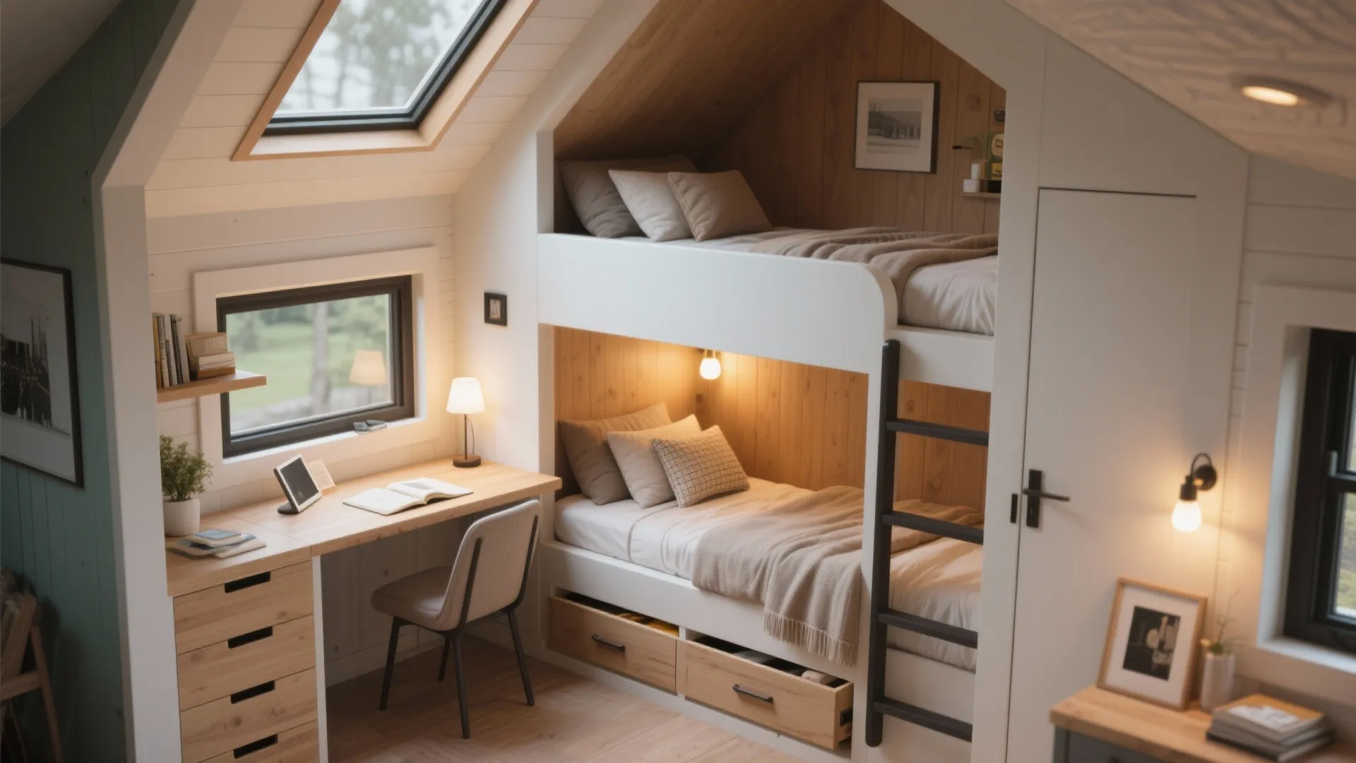 2. Bunk-Style Second Bedroom (maximize sleeping capacity)