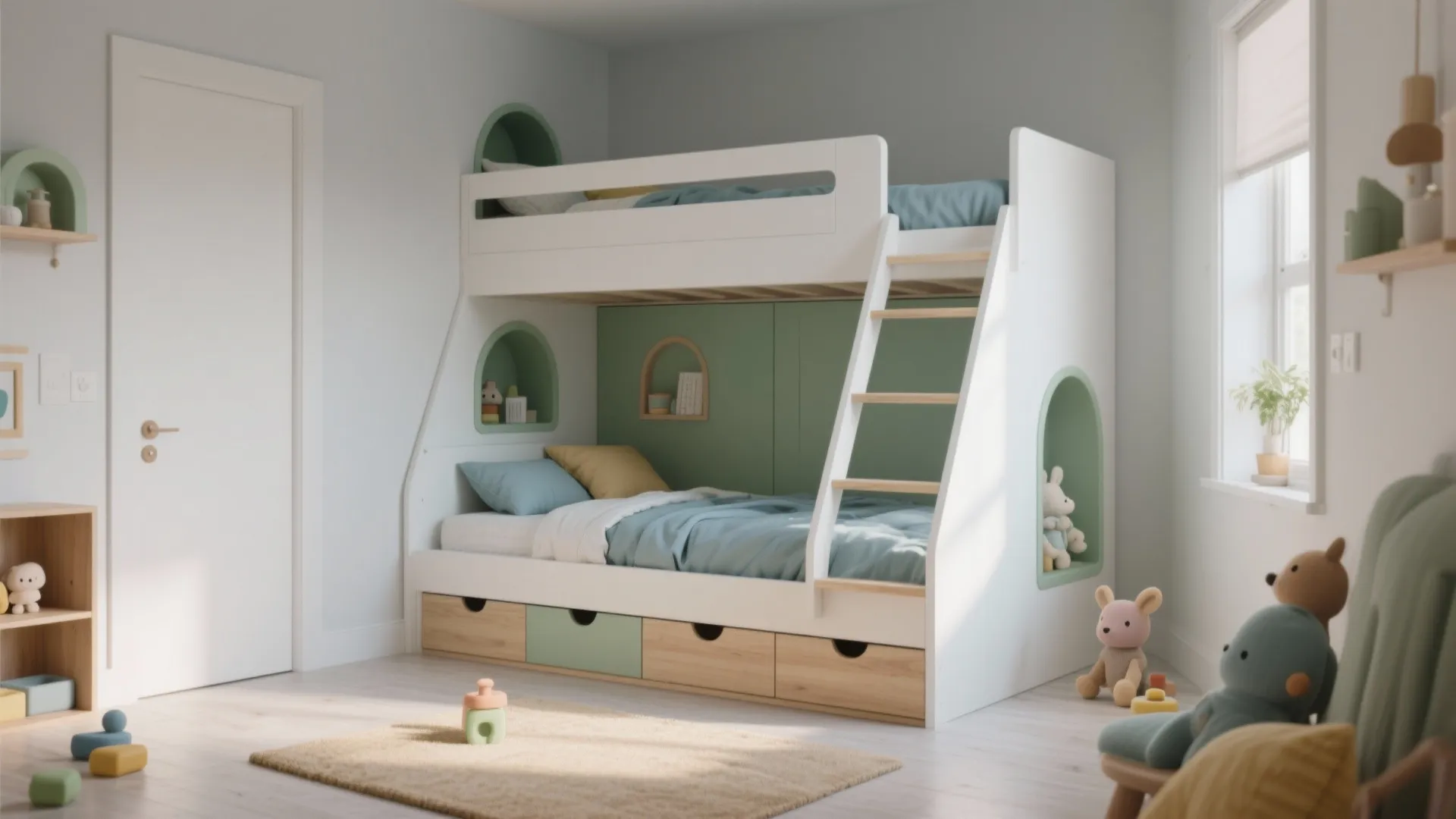 1) Bunk Beds with Smart Storage