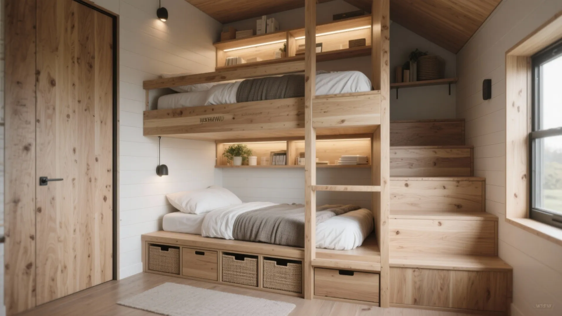 3. Bunked Bedroom Solution (Vertical Stacking)