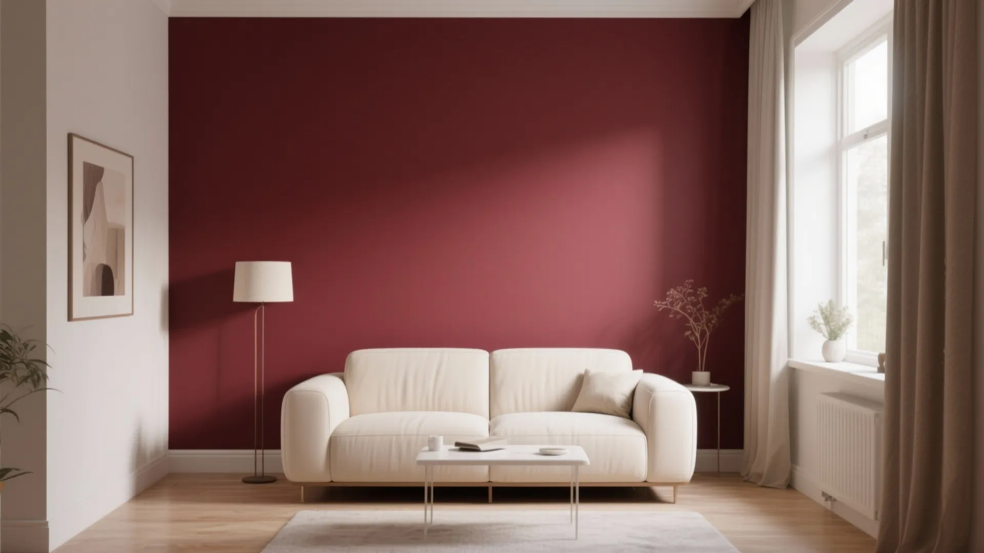 1. Rich Burgundy Accent Wall