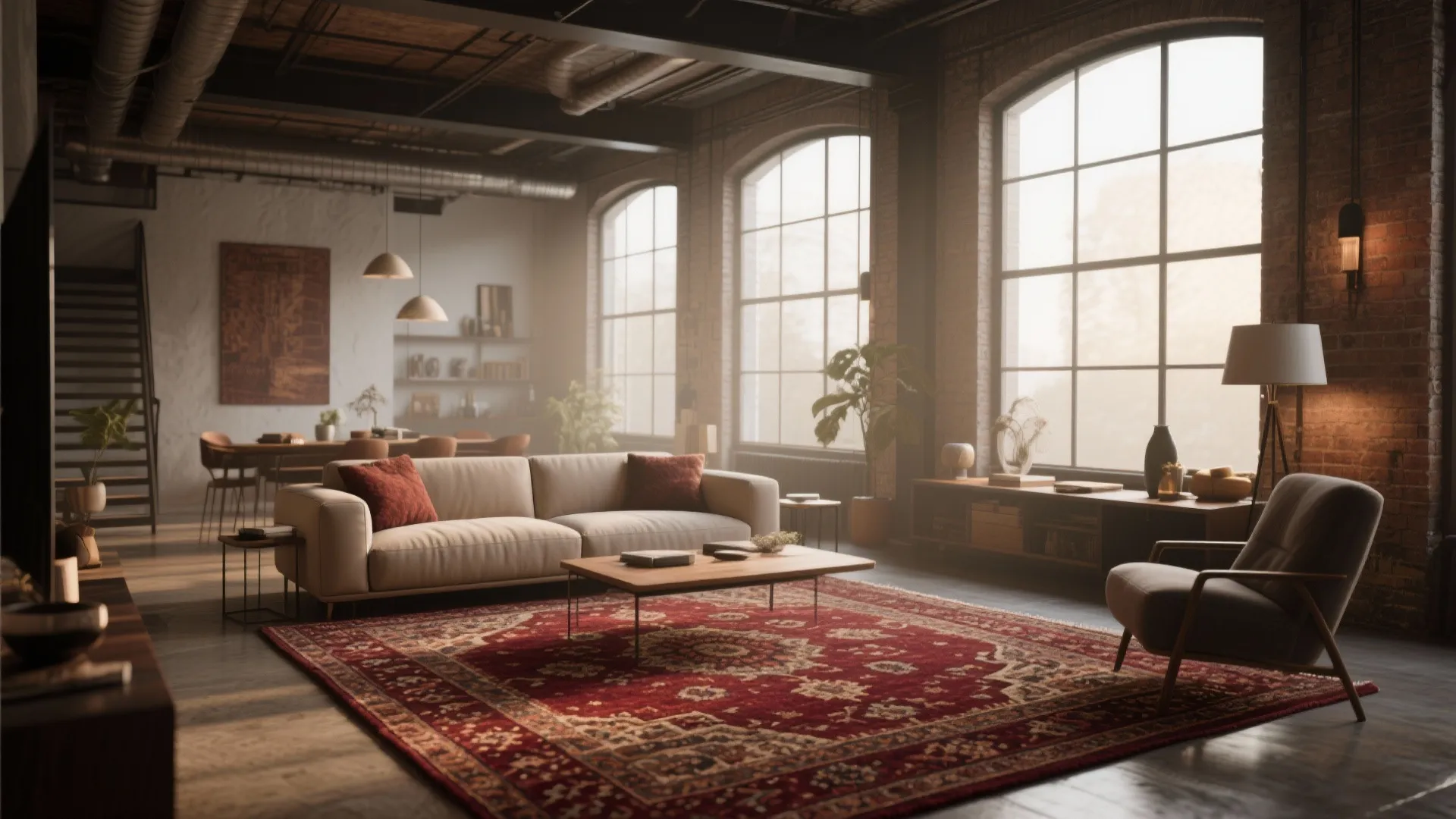 6. Burgundy Area Rug