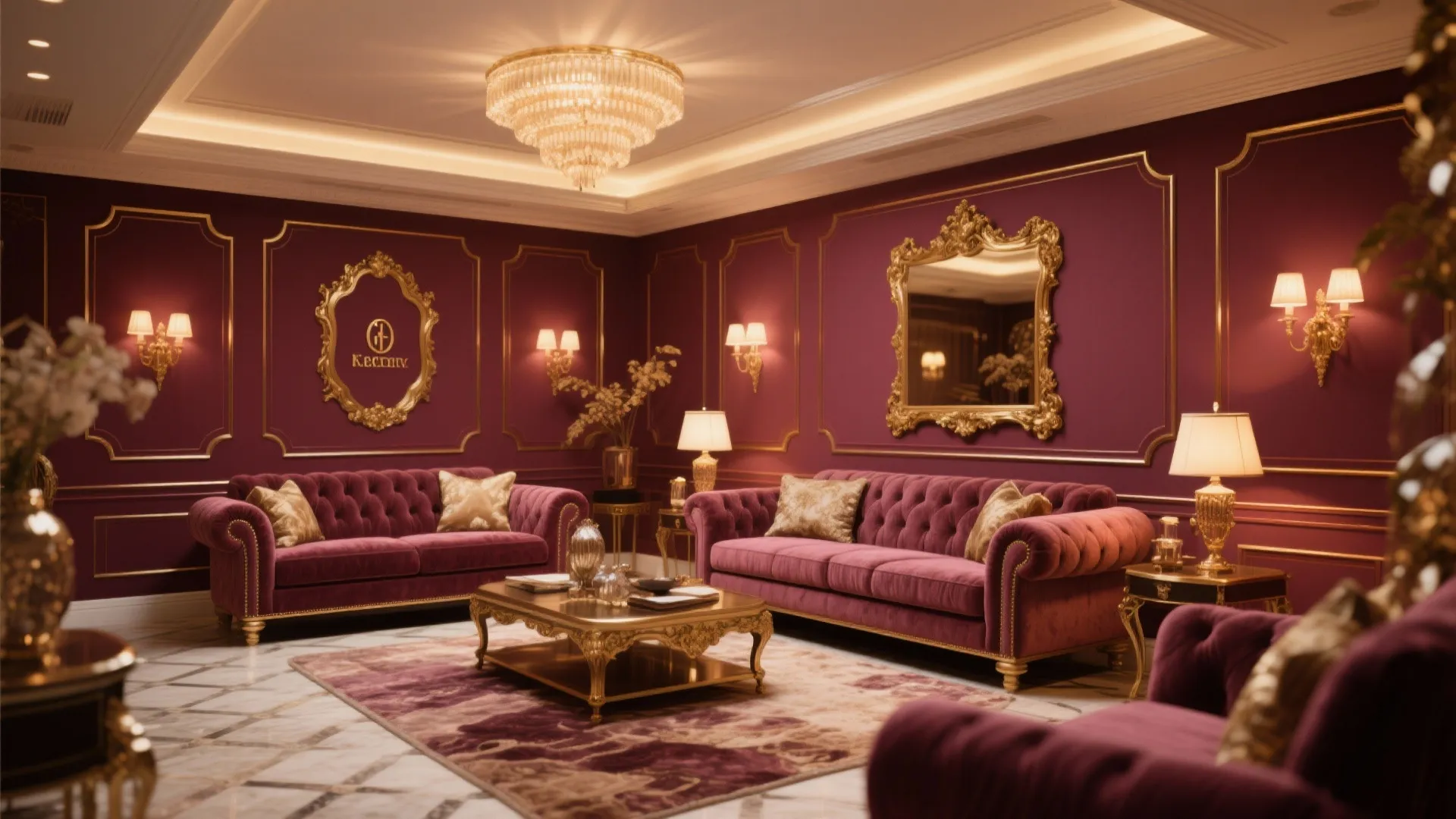 8. Burgundy with Gold Accents