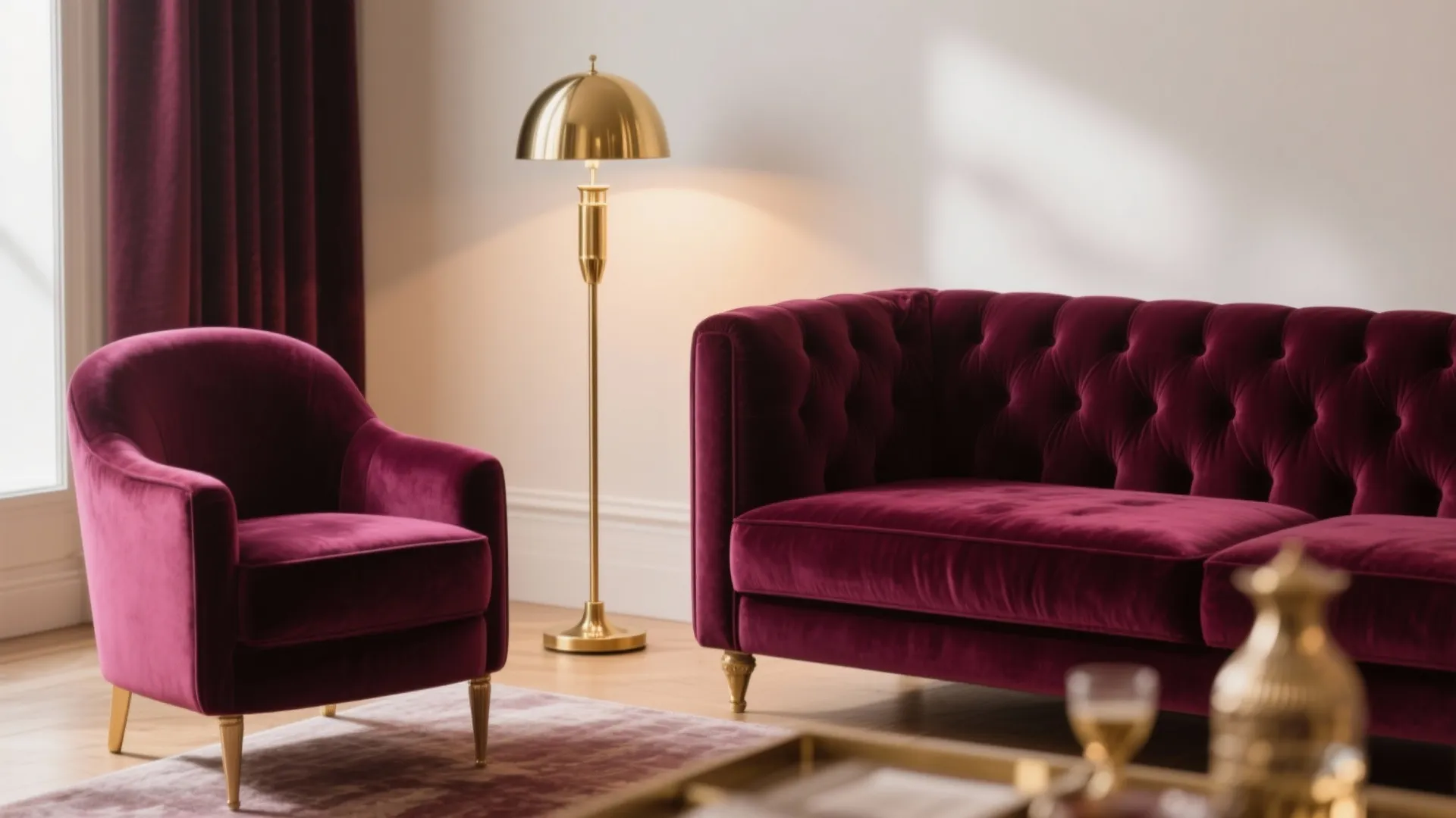 2. Burgundy with Warm Metallic Touches