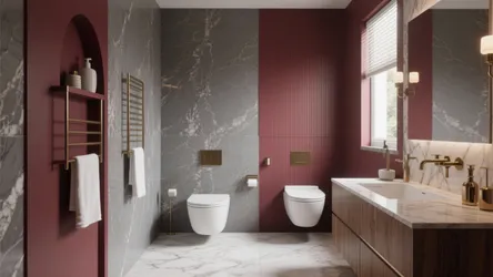 10 Burgundy & Grey Bathroom Ideas