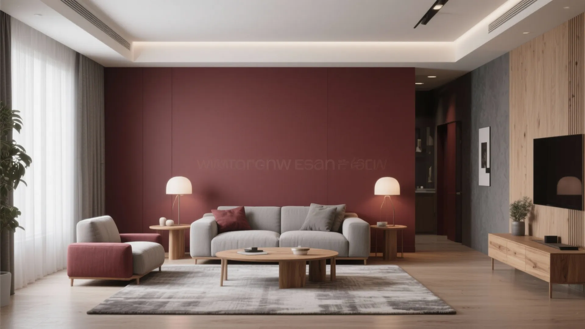 4. Burgundy and Grey Palette