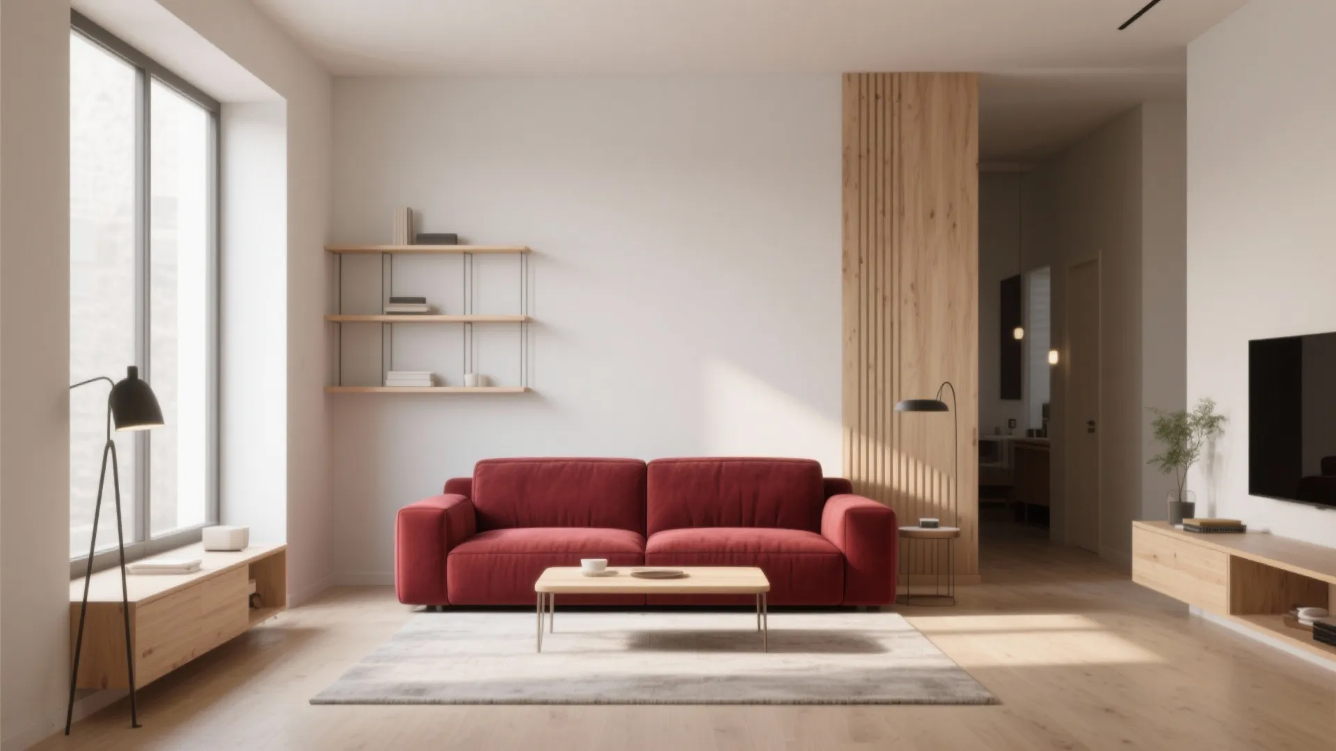 1. Minimalist Shelving to Balance the Bold