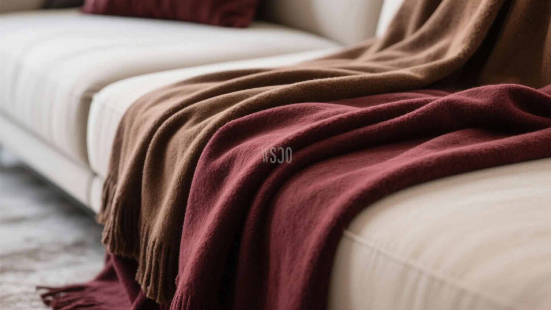 6. Burgundy and Mocha Throw Mix