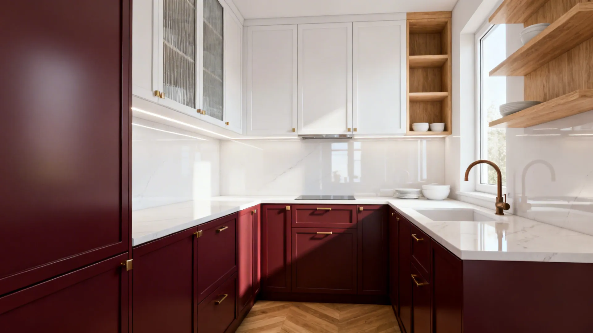 5 Ideas for Kitchen Design in Burgundy White