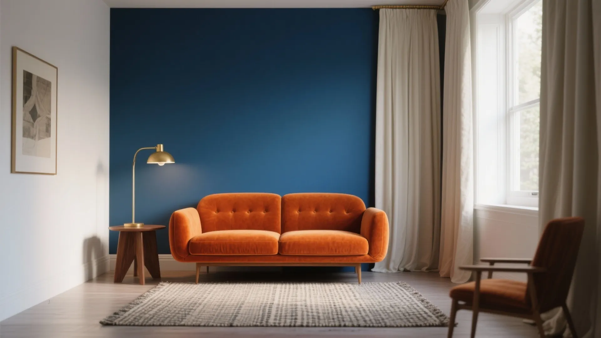 Burnt Orange + Deep Blue Contrast