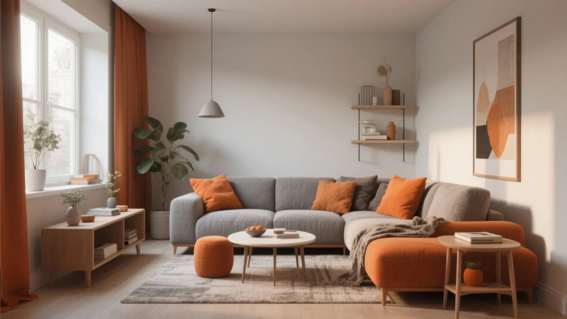 10 Burnt Orange and Grey Living Room Ideas: Personal, stylish, and practical inspiration to mix burnt orange and grey in your living room