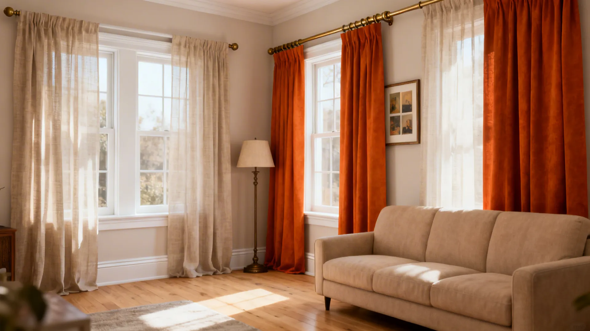 Burnt Orange Curtains: 5 Living Room Ideas: How to use burnt orange curtains to lift small living rooms with smart design tricks