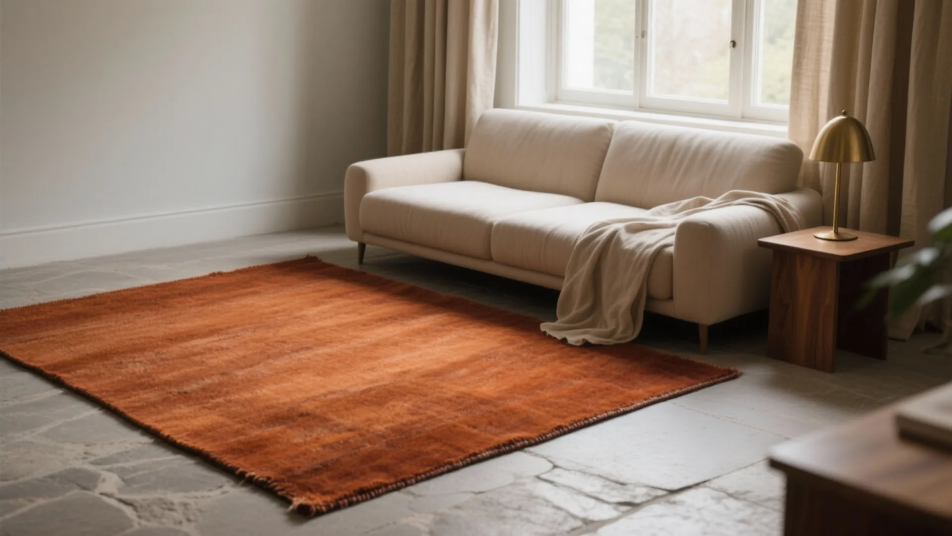 Burnt Orange with Soft Neutrals