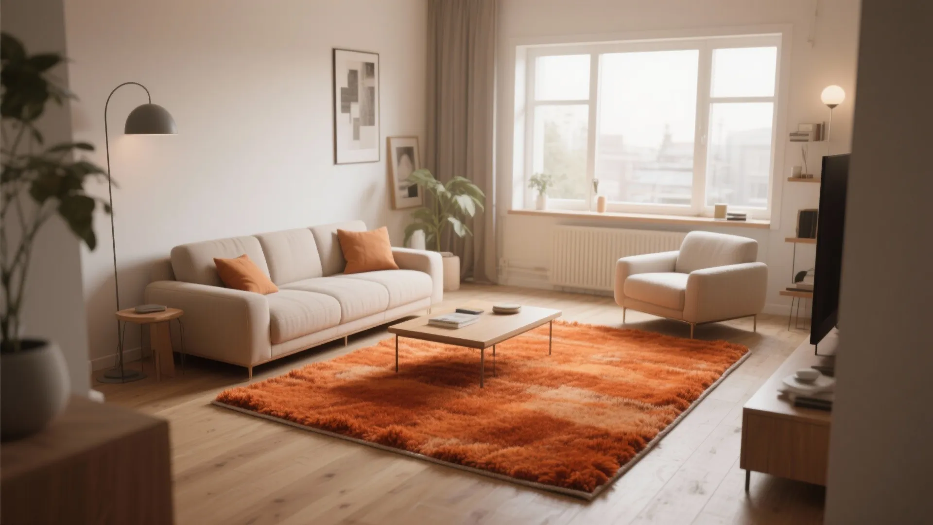 3. Burnt Orange Area Rug