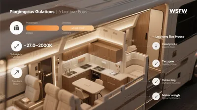 Luxury Bus Kitchen Design with Modern Wood Finishes