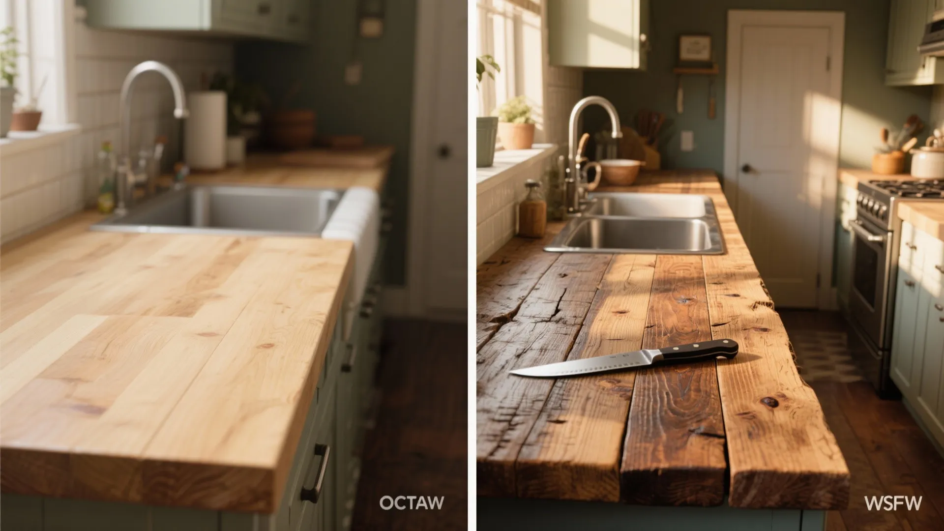 2. Butcher Block for Warmth and Patina