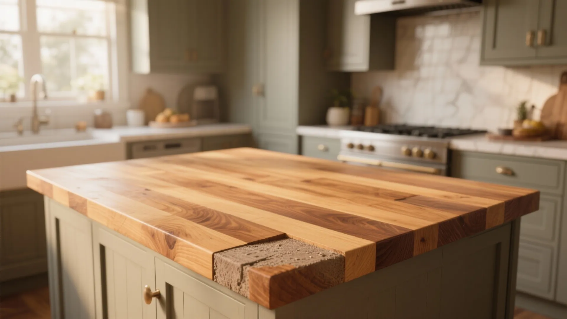 2. Butcher block for warmth and repairability
