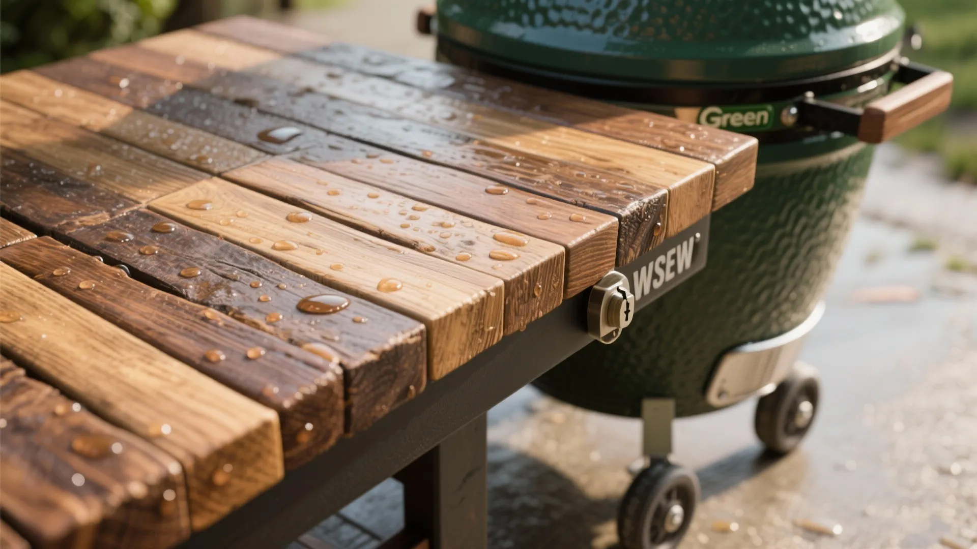 Reclaimed wood butcher block with lockable castors