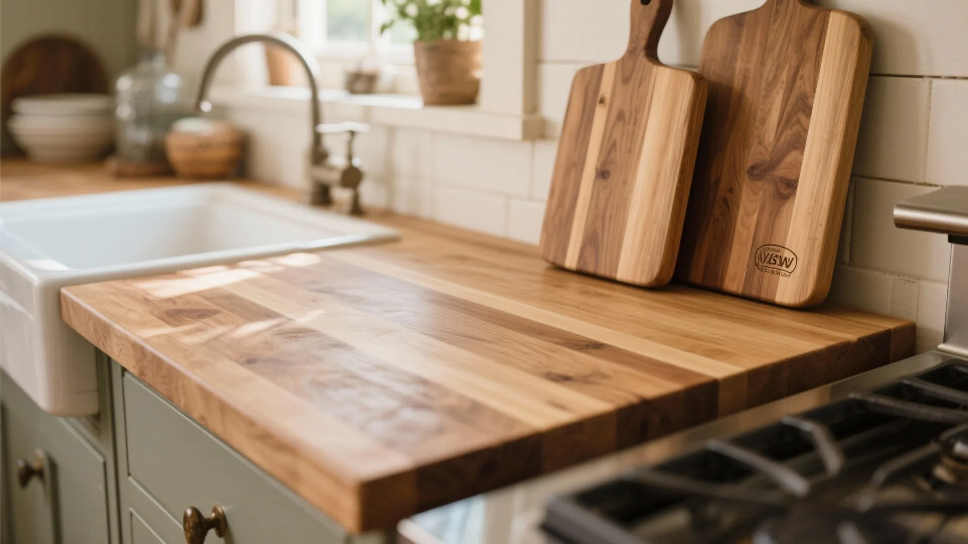 4. Warm Butcher Block Counters