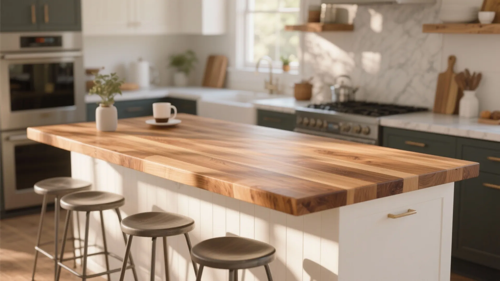 2. Butcher Block Island Tops