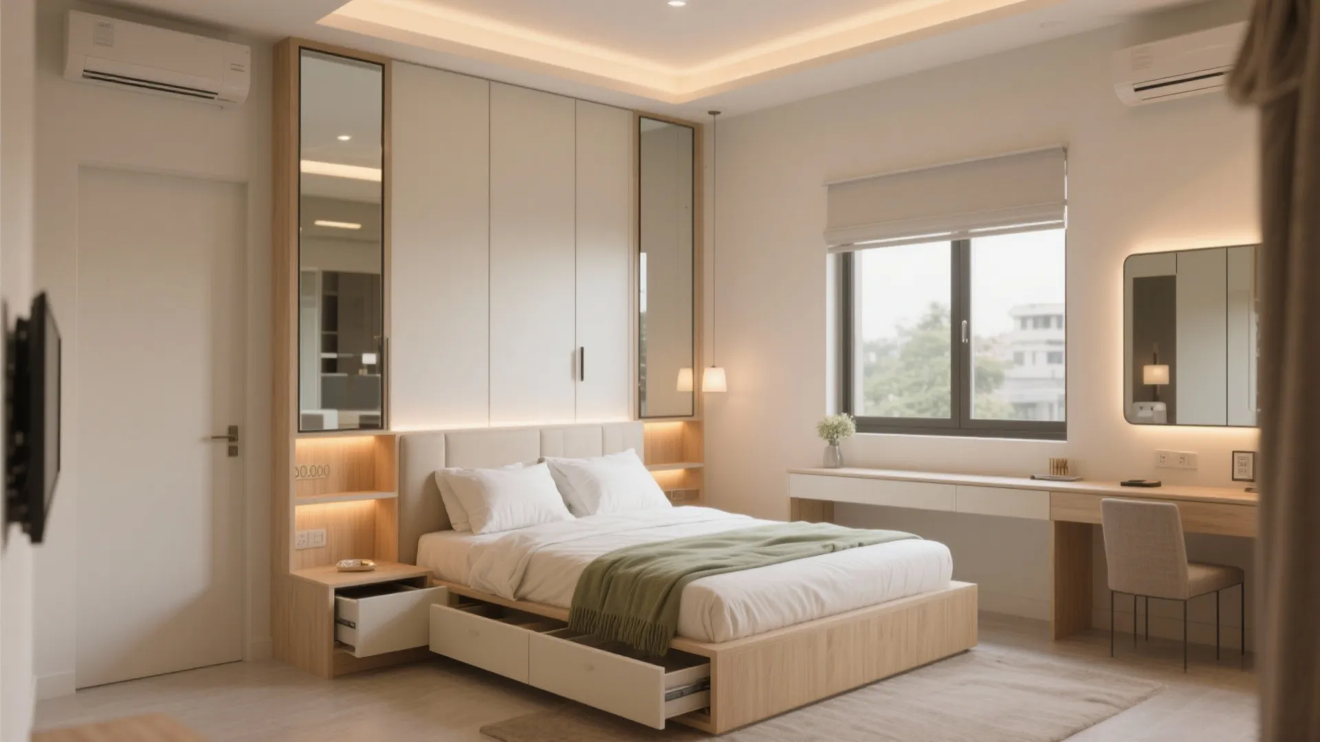 3) Bedroom storage that behaves like a butler