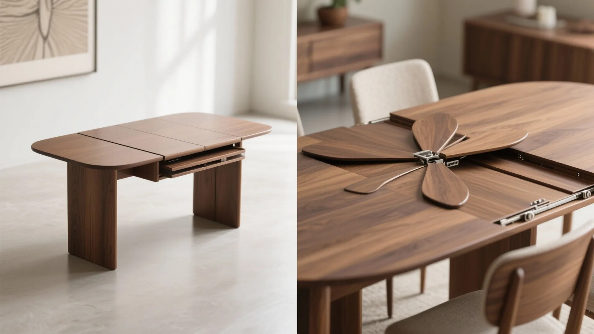 3. Gateleg or butterfly-leaf centerpiece