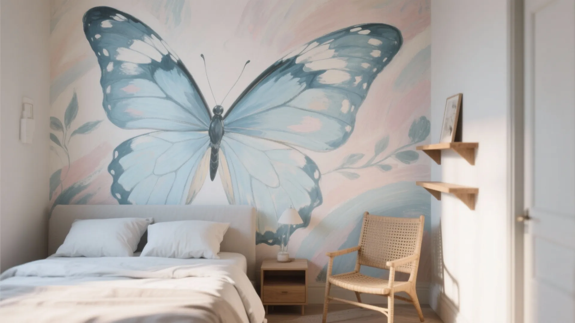 Butterfly mural bedroom ideas for a dreamy statement