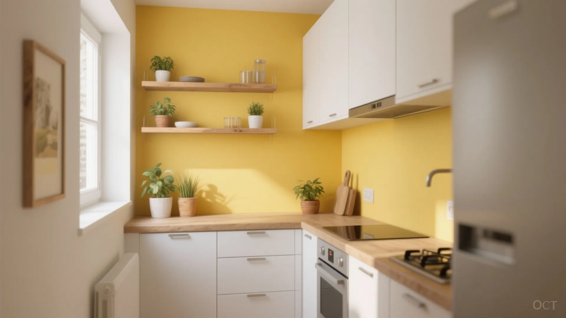 Sunny Accent Wall in the Kitchen