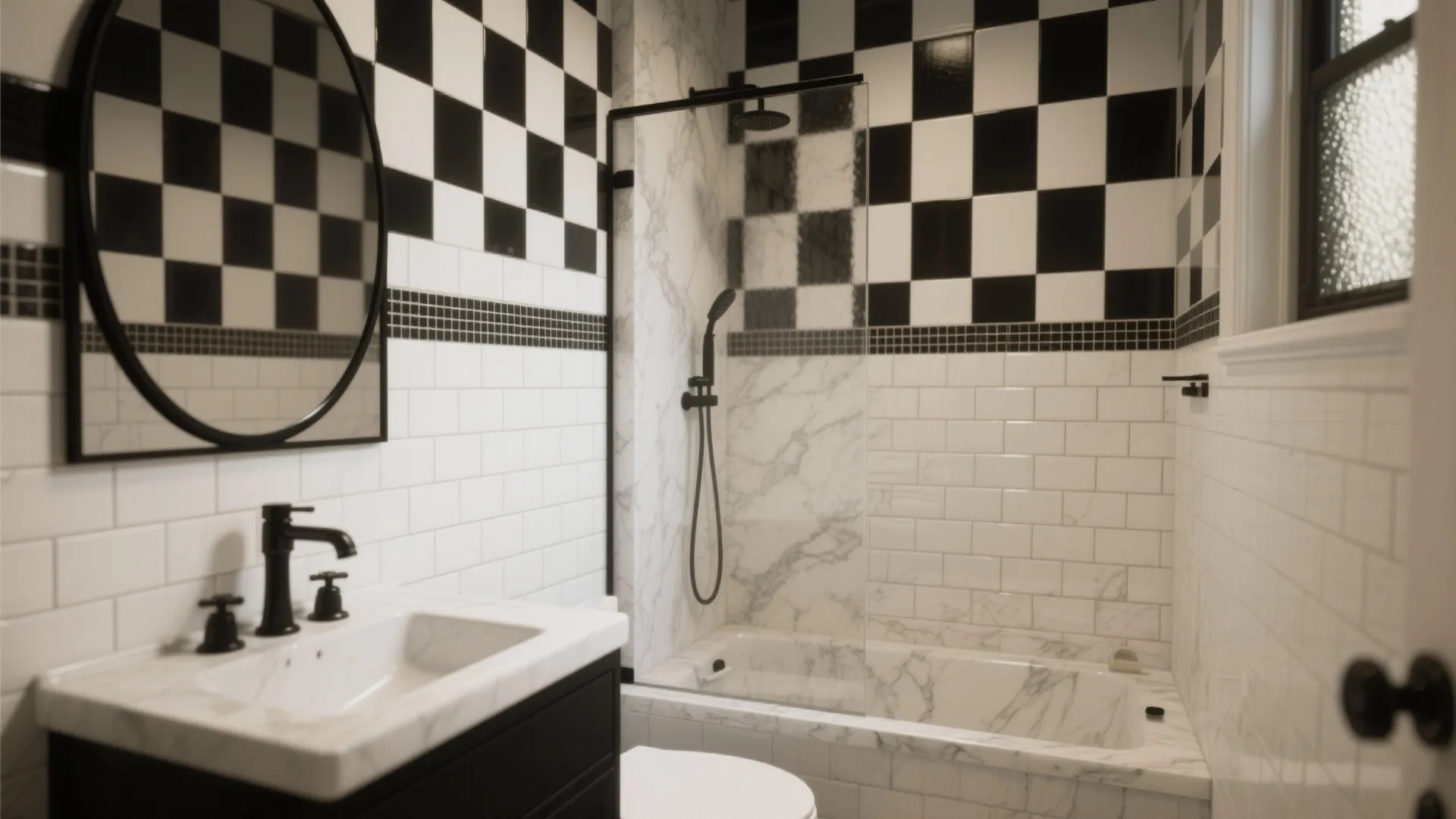 5 Black and White Bathroom Wall Tile Designs
