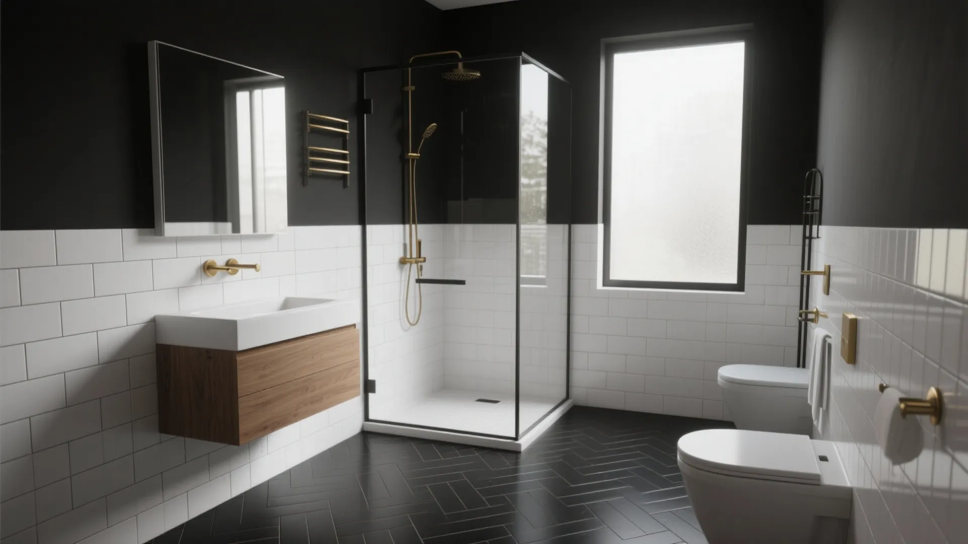 5 Black and White Bathroom Tiles Design Ideas: Small-space creativity with black and white bathroom tiles design
