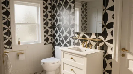 5 Bold Bathroom Black and White Wallpaper Ideas