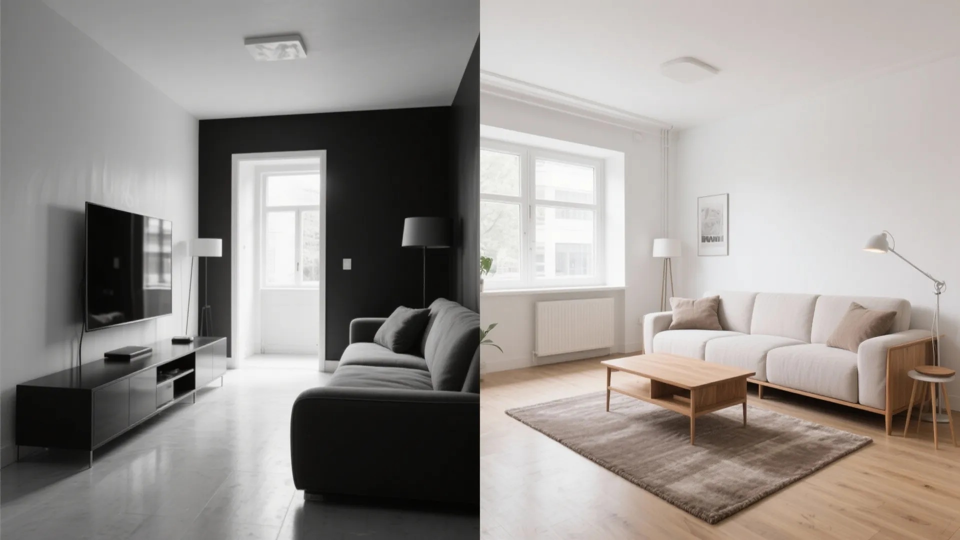 High-contrast black-and-white with a soft midtone