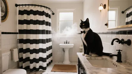 Black & White Bathroom Curtain Ideas (5 Ways)