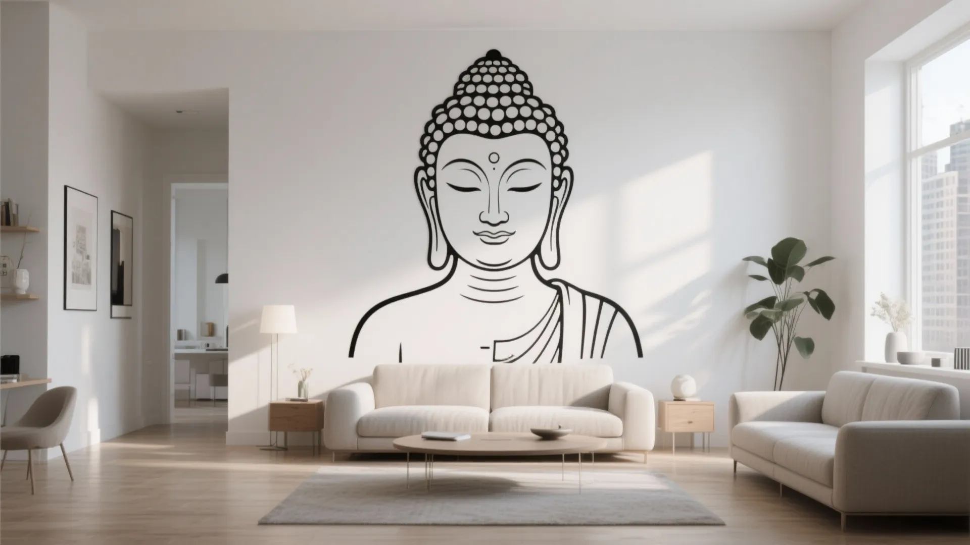 Black and White Sketch Buddha