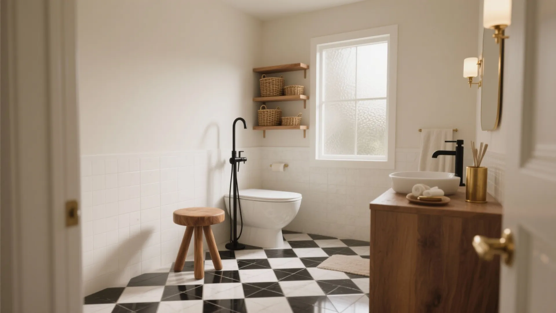 Modern Black & White Tile Bathroom Ideas (5 Inspo): Stylish small-bathroom solutions I’ve used to make black-and-white tile bathrooms feel luxe and practical