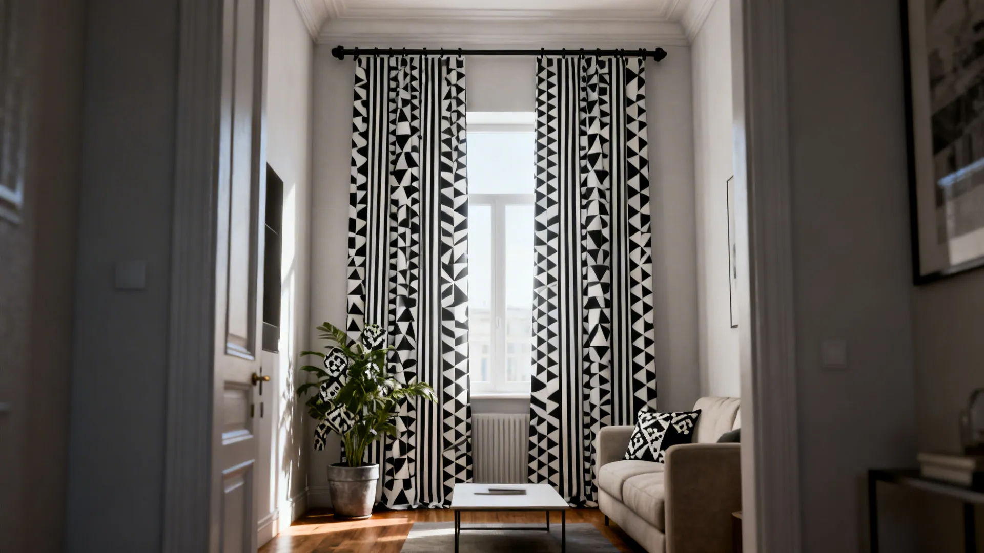 5 Bold Ideas for Living Room Black and White Curtains