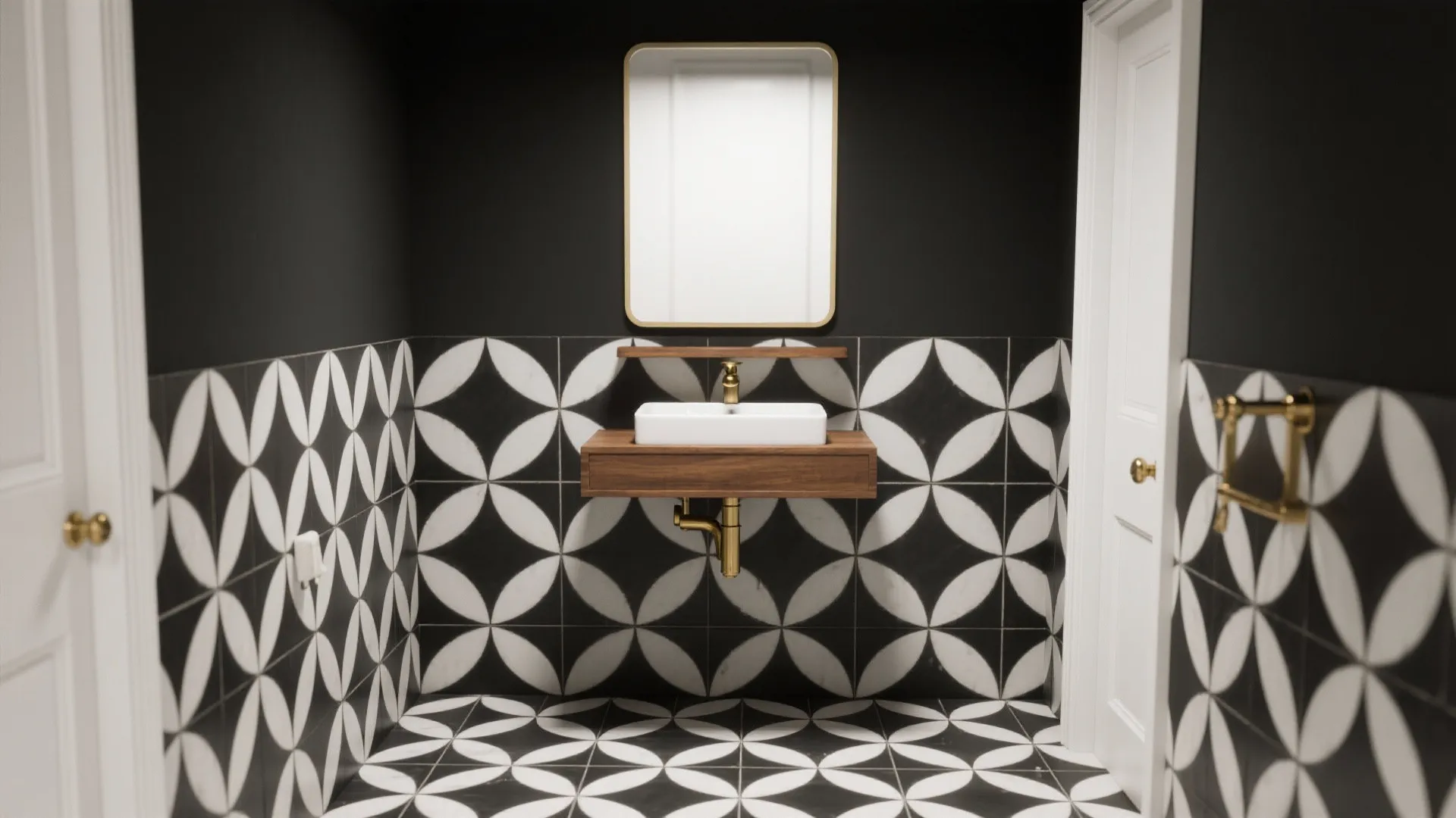 Graphic Black-and-White Geometry (Matte Encaustic Look)