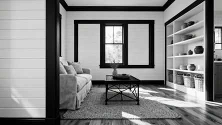 5 Black and White Farmhouse Living Room Ideas