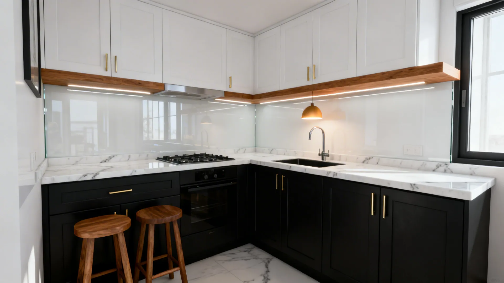 Small Kitchen Feels Dark? Black and White Kitchen Fixes