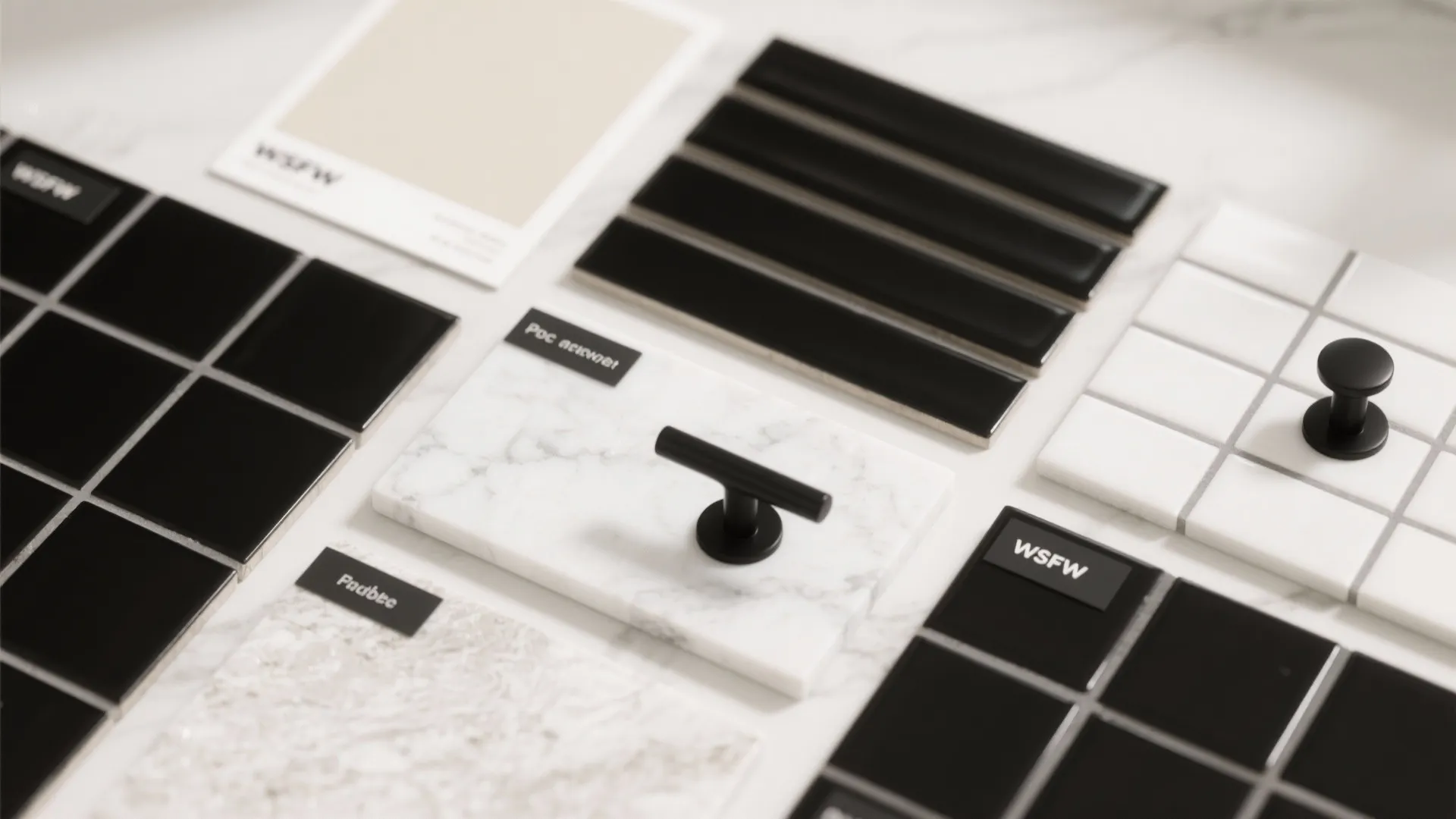 White Walls, Black Tile Accents, and a Light Backsplash