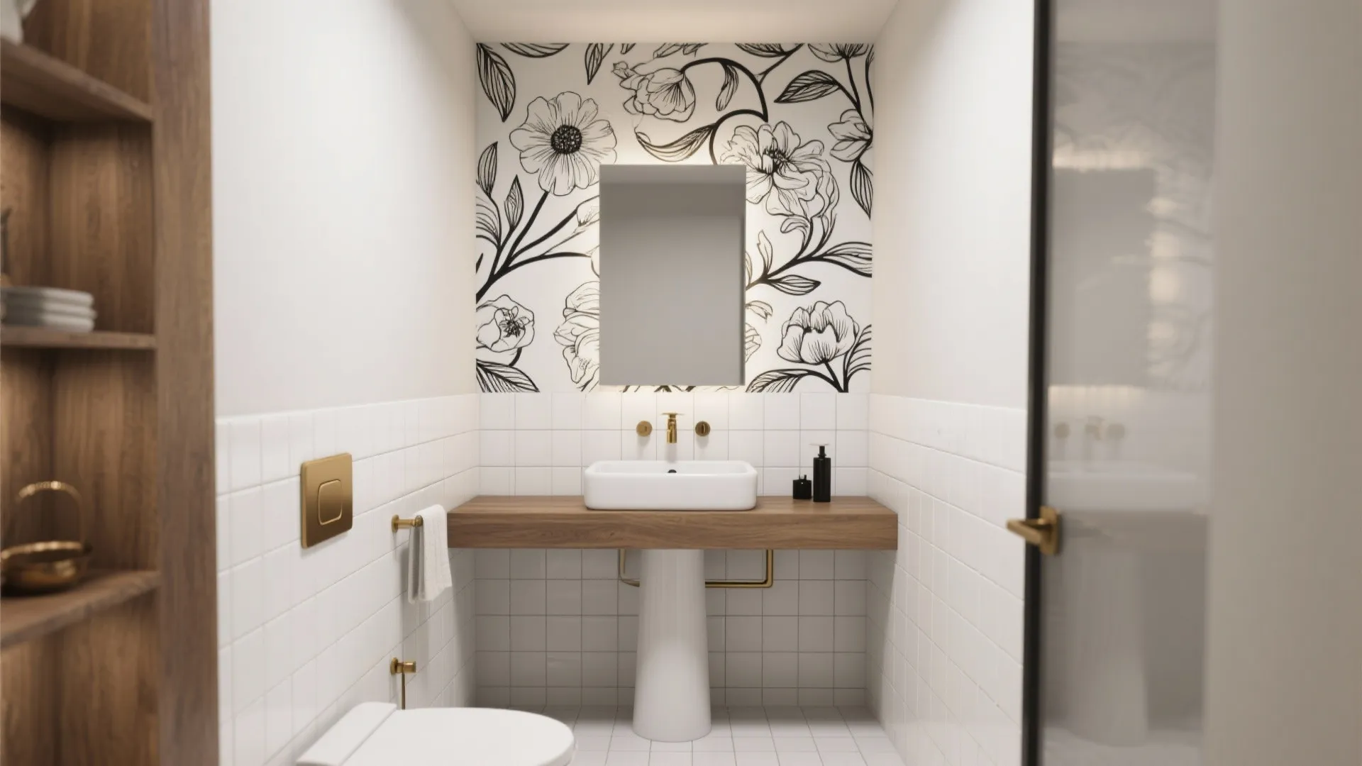 Black-and-White Floral Line Art